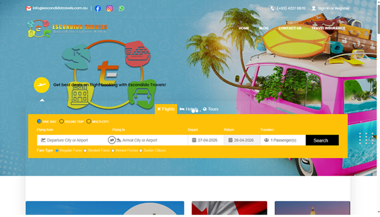 Escondido Travels website portfolio preview