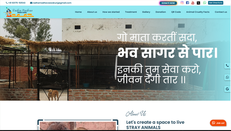 Radha Madhav Sewa Kunj  website portfolio preview