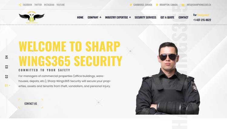 Sharpwings365 Security  website portfolio preview