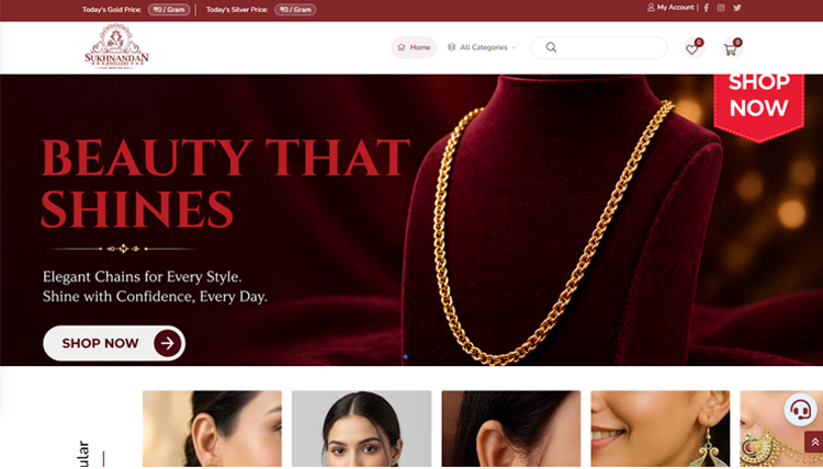 Sukhnandan Jewellers website portfolio preview